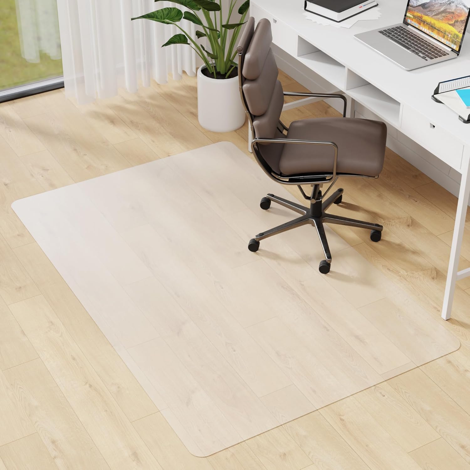Office Chair Mat for Hardwood Floor - 36 x 48'', Transparent Computer Desk Chair Mat Easy Glide Floor Protector Mat for Rolling Chairs Office & Home