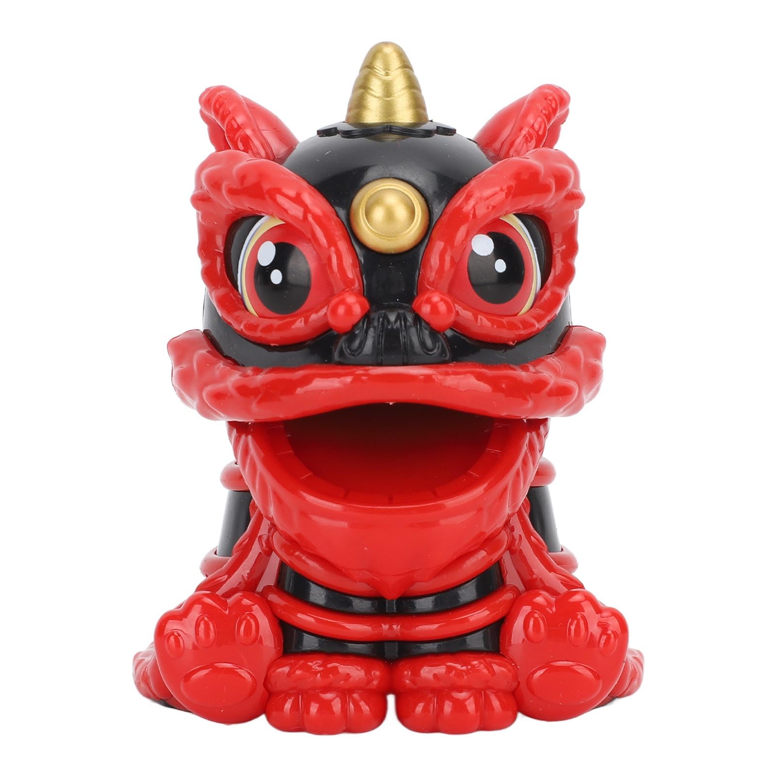 Waking Lion Ornament, Automatic Nodding Vibrant Solar Wax Lion Decoration, Energy Saving, Cute, Odourless, for Home Housewarming (Black)