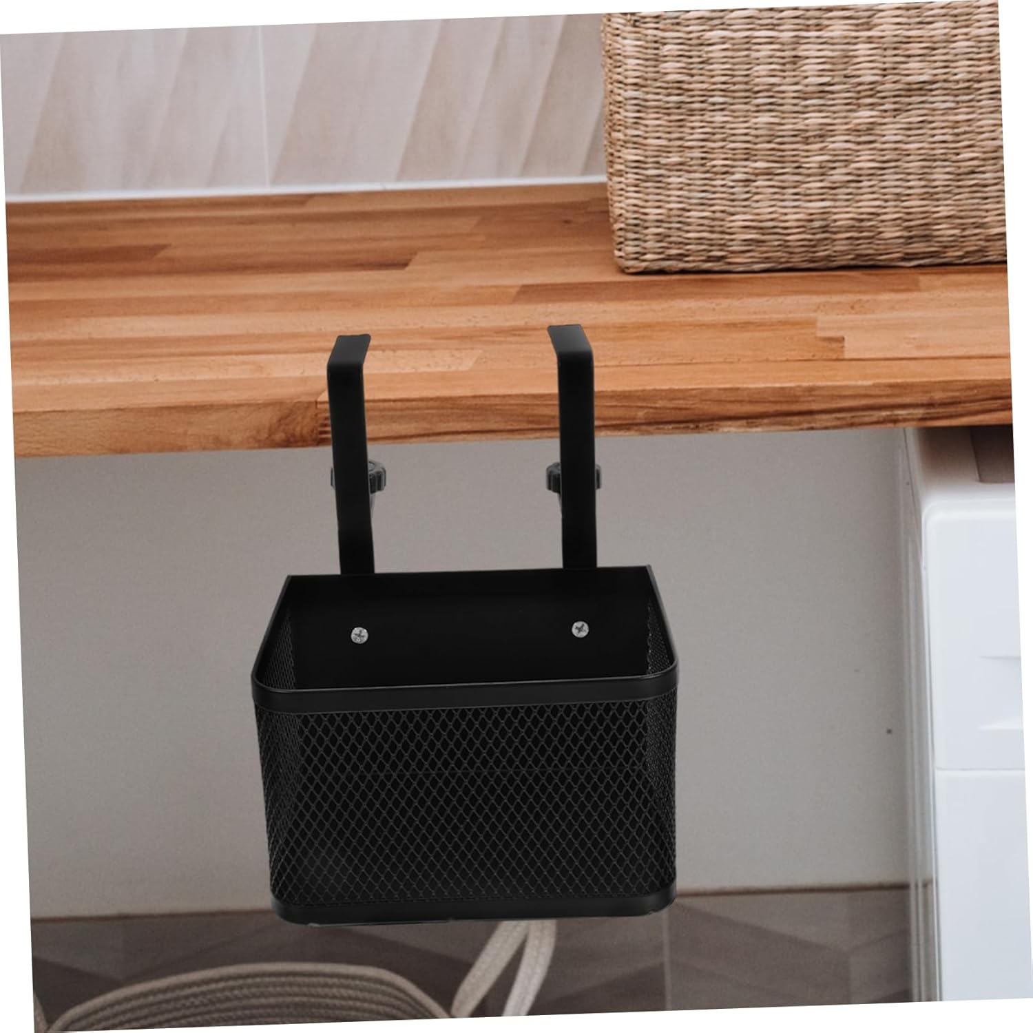 Tofficu Desk Organizer Basket for Under Desk Storage No Drilling Required for Office Classroom Home Cable Management Tray Sturdy Clamp Versatile Storage