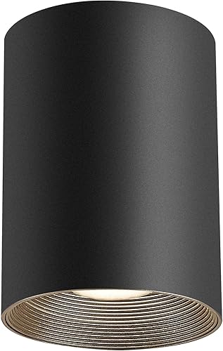 Foco de techo LED de 3.1 pulgadas, cilindro interior Downlight 7 W 6000 K, luz fría, luz de aluminio negro para pasillo, pasillo, galería,