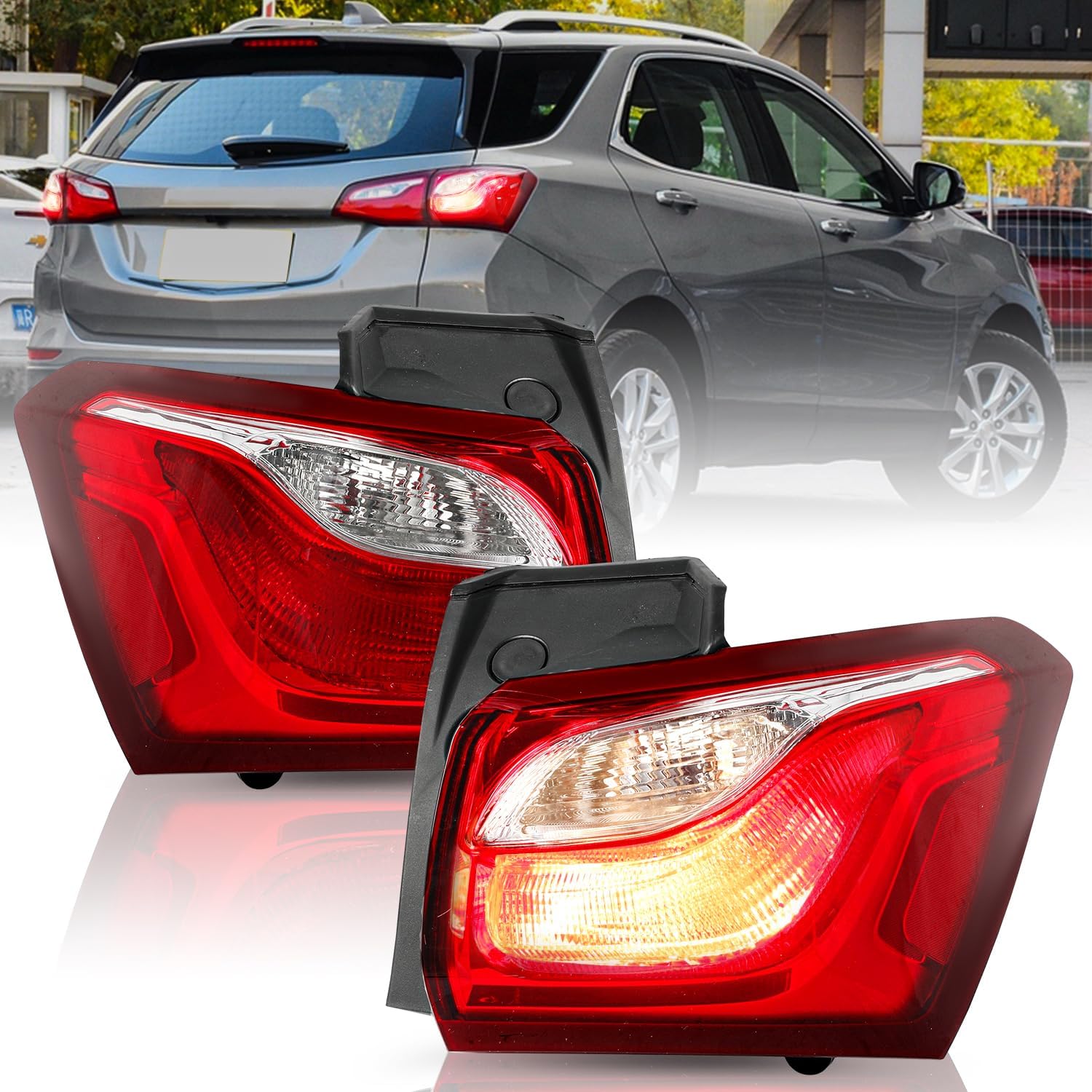 Tail Light Assembly Compatible with 2018 2019 2020 Chevy Equinox Taillights Rear Taillamp Brake Light Driver and Passenger Side