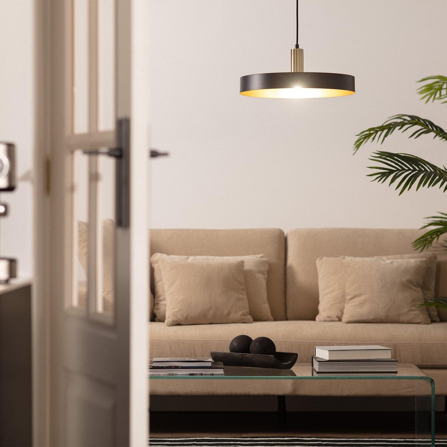 Ledkia Lampa Wisząca Furiko Czarna Industrialna Lampa Sufitowa Metalowa Des | Kompatybilne żarówki E27 220-240 V, IP20 wewnątrz, aluminium i stal, regulowany kabel 1560 mm, wzornictwo przemysłowe