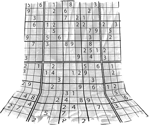Manta de franela de juego Sudoku en blanco y negro, ultra suave, acogedora, manta de felpa para sofá, silla, sala de estar, aire acondicionado,