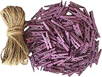 Vista 1 de Pequeño pin de ropa para manualidades, decoración de árbol de Navidad, clips con cordel de yute, paquete de 100