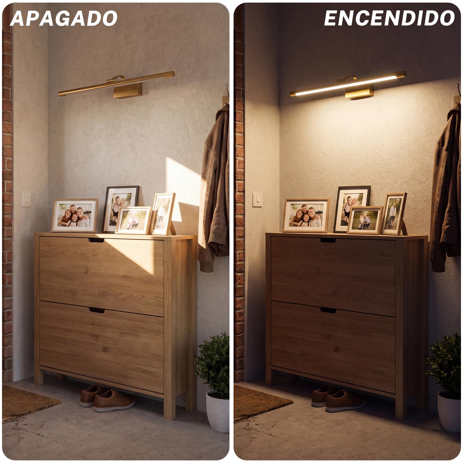Lampara LED de Espejo Baño, 3 Temperaturas de Color 12W Luz Espejo Baño Moderno, IP44 Espelho Resistente al Agua para baño 630LM, 60CM