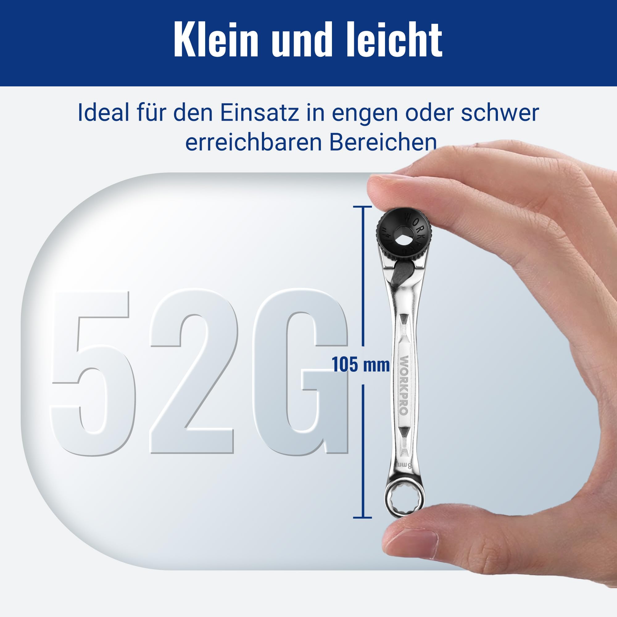 WORKPRO Mini-Ratschen-Set, 1/4" Umschaltknarre, 72-Zahn Ratschengriff, Ratschenschlüsselsatz, mit 20 Zubehörteilen, für die Routinewartung