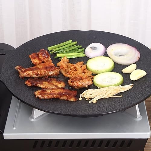 Sartén coreana, sartén de barbacoa de estilo coreano para estufa, parrilla redonda con revestimiento antiadherente de 6 capas para cocina de gas,