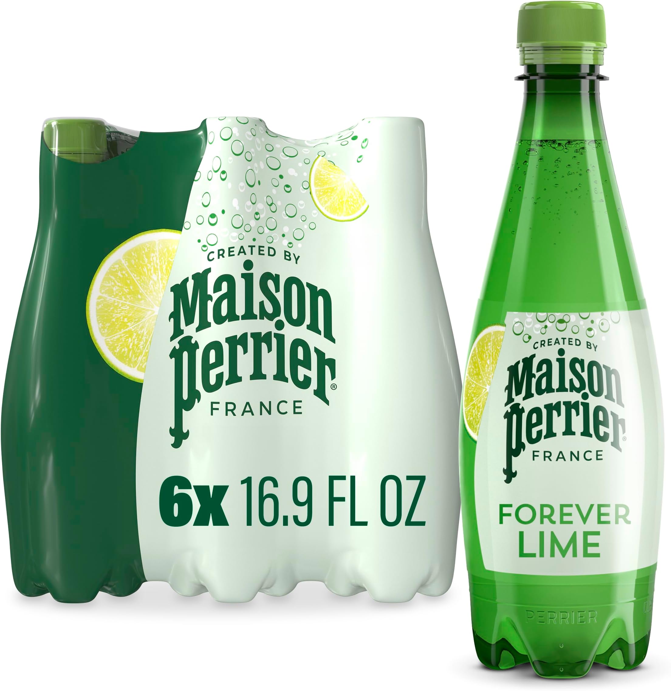 Lime Flavored Sparkling Water, 16.9 FL OZ Plastic Water Bottle (6 Count)