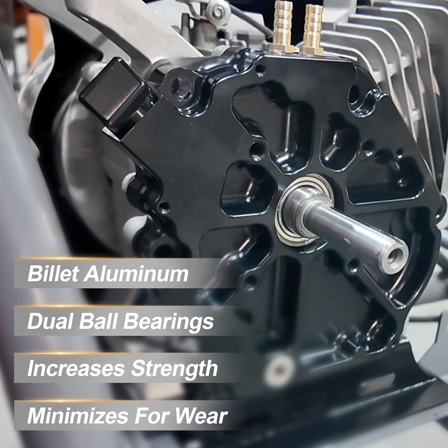 Dual Bearing Billet Crankcase Side cover For GX200/Clone 196 Predator Hemi, Ghost, Tillotson 212 and 224 Engine Black