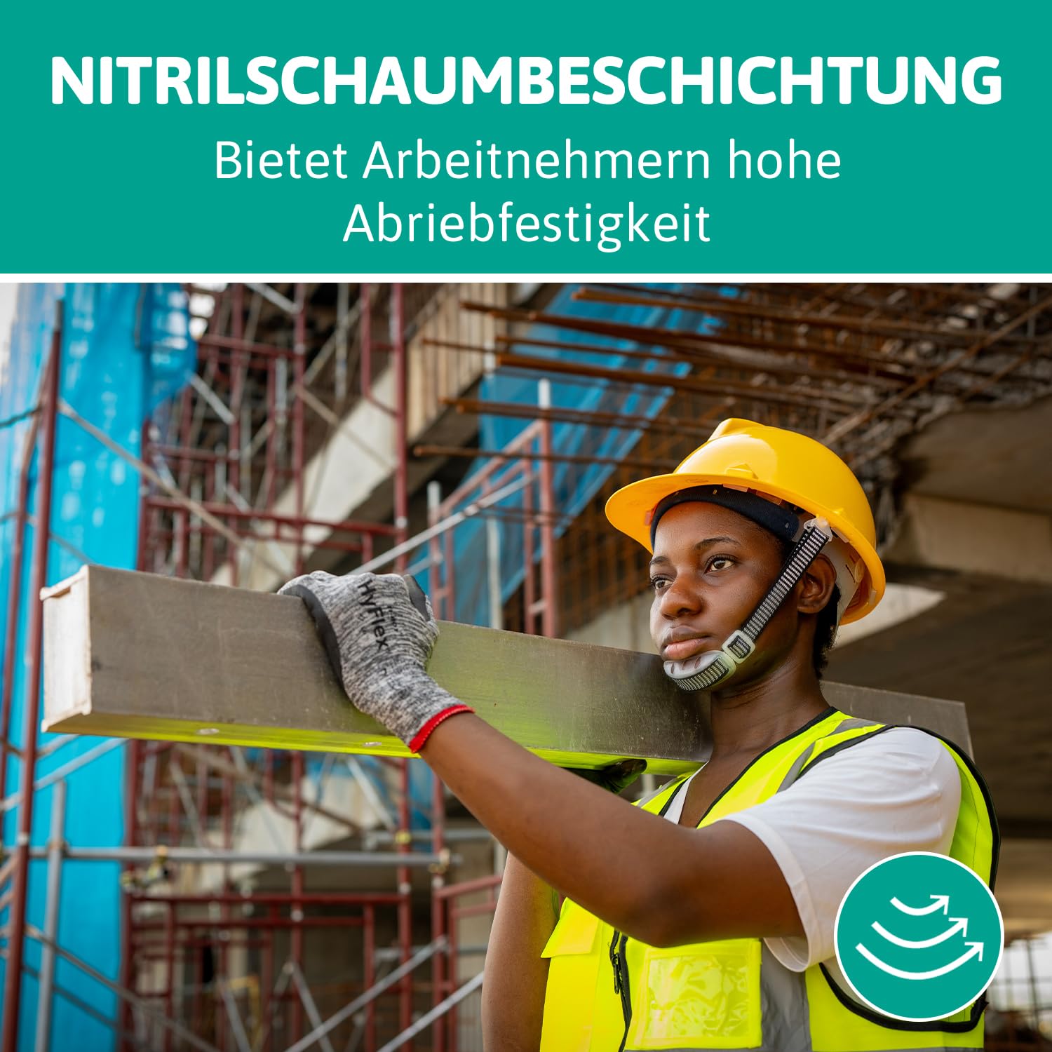 Ansell HyFlex 11-801 Professionelle Arbeitshandschuhe, Rutschfeste Nitril-Beschichtung, Industrie-Schutzhandschuhe für Mechanik, Werkstatt und Montage, Waschbare, Schwarz, Größe L (12 Paar)