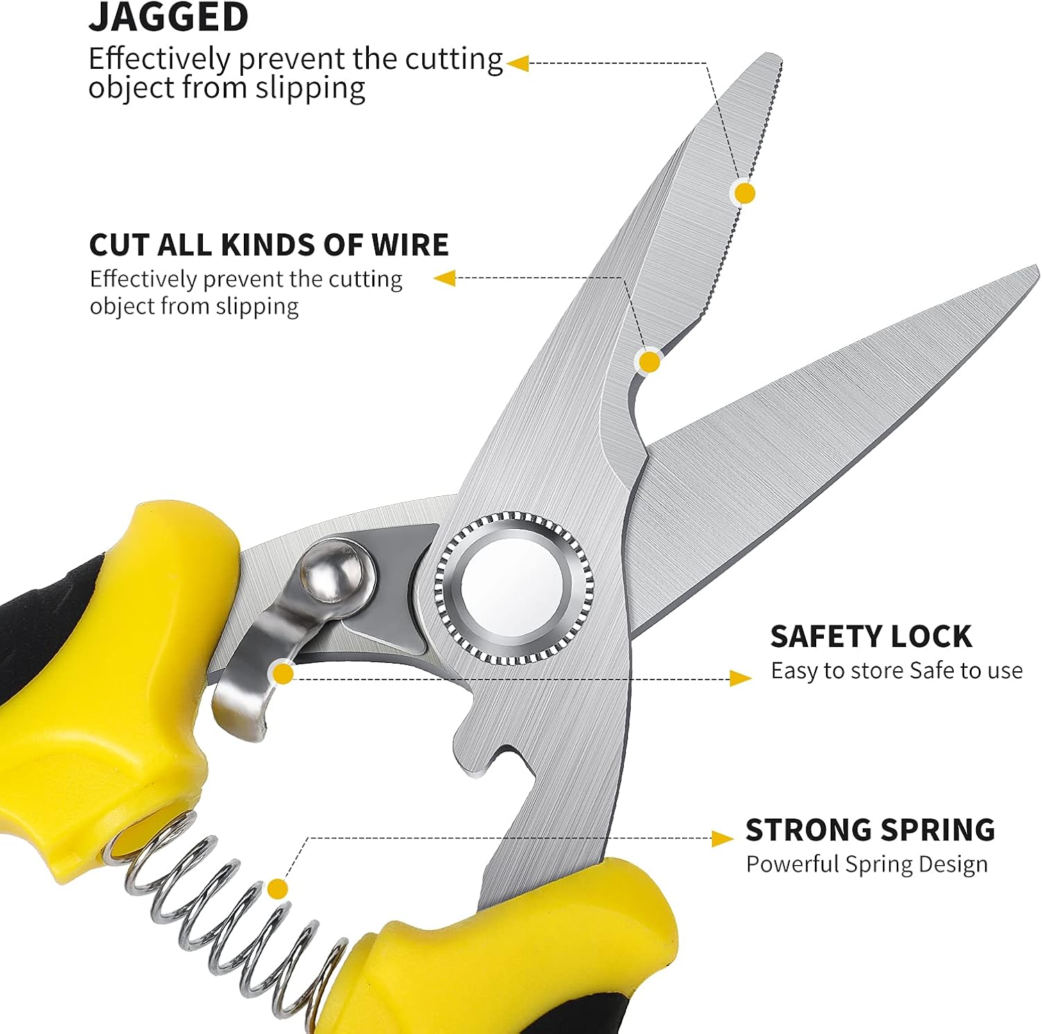 Scissors Heavy Duty, Shears, Multifunction Heavy Duty Scissors, Easily Portable Utility Scissors for Working Technicians, Electricians, Stainless Steel Tool Industrial Shears for Household. : Tools & Home Improvement