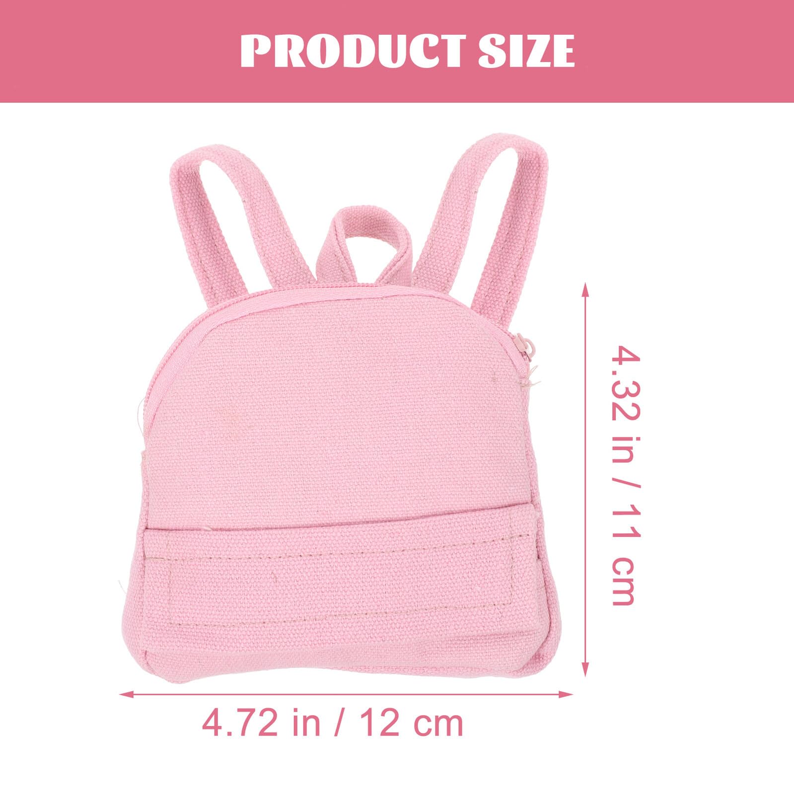 GLEAVI Kleiner Rucksack für 18 Zoll Puppen Puppenrucksack aus Stoff in Rosa Geeignet zum Spielen und Modisch für Kinder als Puppenaccessoire