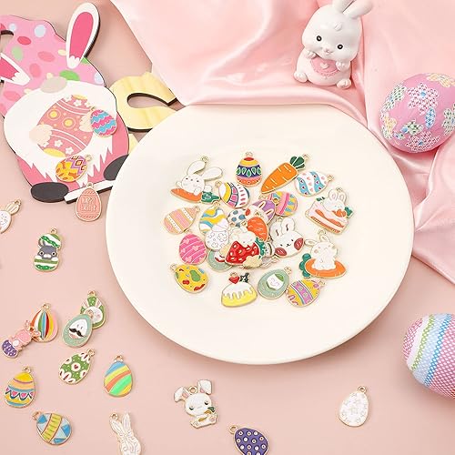 Miniatura 9 de SANNIX 120 dijes mixtos de sol y estrella, luna, para hacer joyas, dijes de esmalte dorado para hacer collares, pulseras, suministros