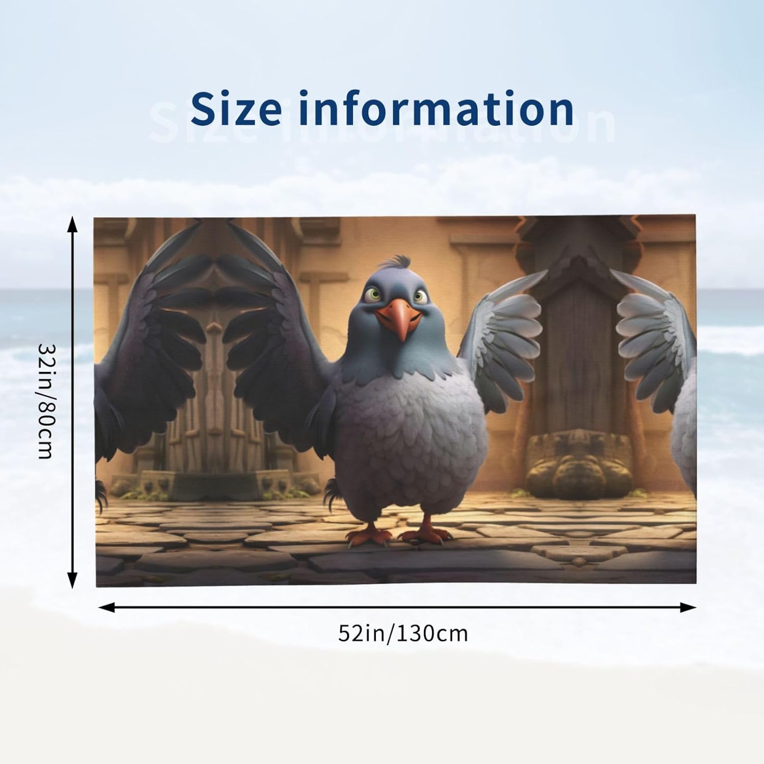 Cartoon Pigeon 1 Print Camping Bath Towel 52 x 32 in Soft Highly Absorbent Quick Dry Towels for Bathroom