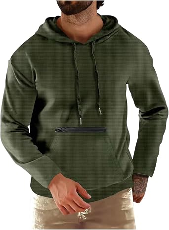 Hooded Sweatshirt Men Casual Loose Drawstring Gym Hooded Shirt Long Sleeve Solid Lightweight Pullover Shirts 2024