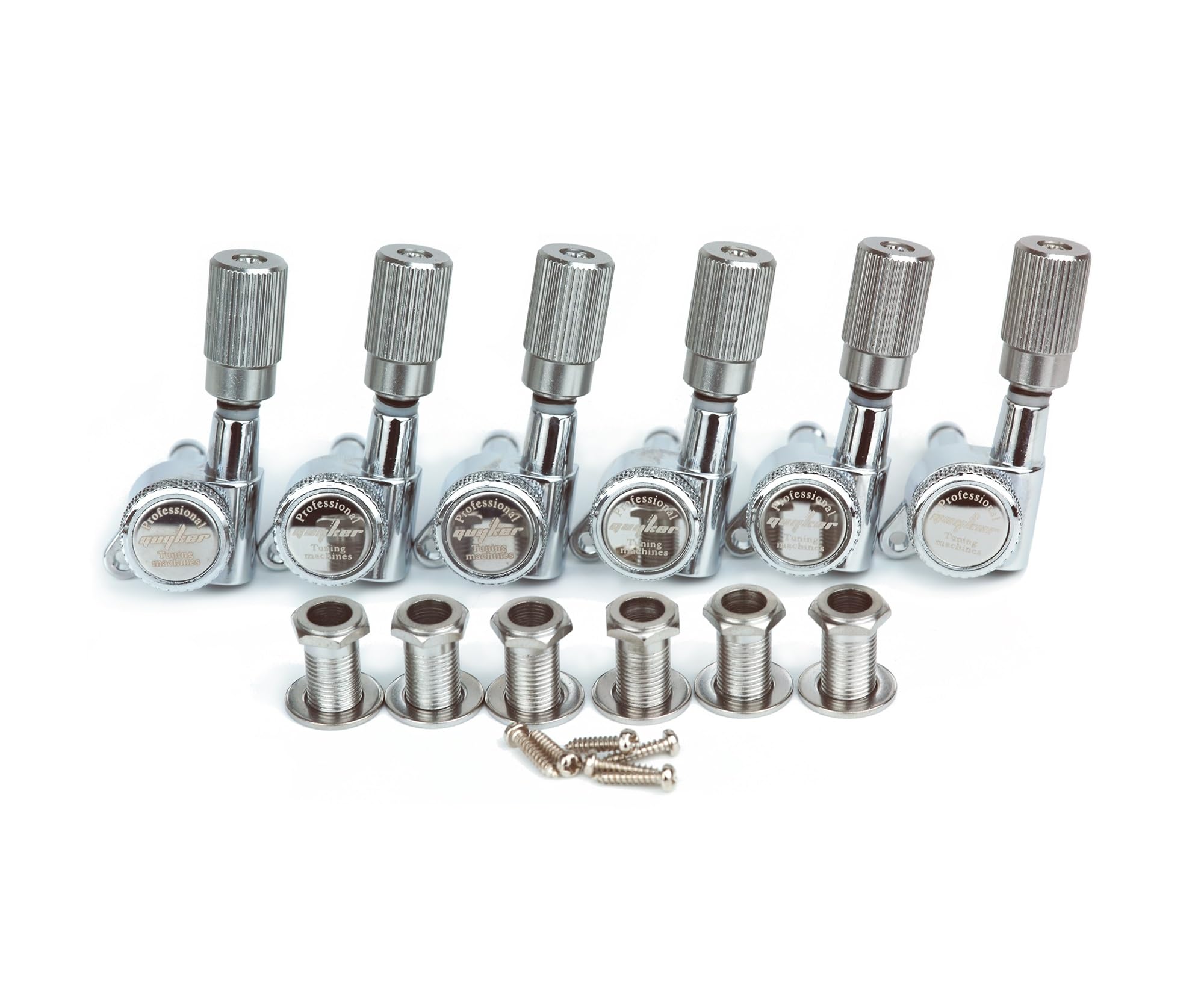 Guyker Sintonizadores de bloqueo de guitarra (6 para izquierda) – Juego de clavijas de afinación de cuerda Pro Lock 1:18 para guitarra eléctrica acústica clásica ST TL SG LP (GK11SP, cromado)