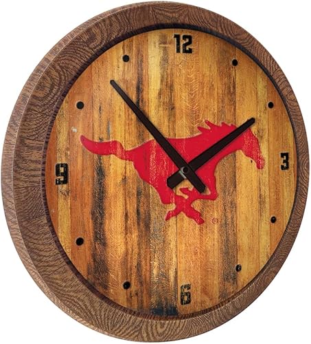 Miniatura 112 de The Fan-Brand NCAA Oklahoma Sooners: Faux Barrel Top Wall Clock Sports Team Bar Sign Décor - Home Man Cave, Party Decoration - Made On Demand
