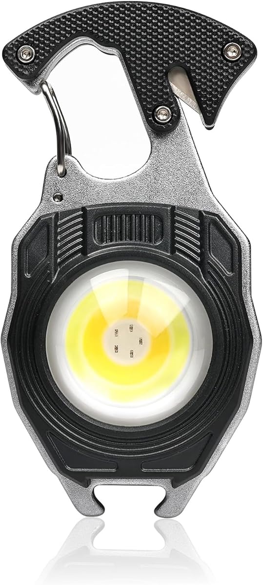 MAKDAK 1PC Keychain Flashlight Rechargeable Cob Keychain Work Light 7 Modes 1600Lumen High Lumen Flashlights for Emergencies,EDC