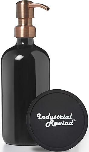 Vista 19 de Dispensador de jabón de vidrio blanco con bomba de metal negro, tarro de vidrio de 16 onzas para jabón líquido, loción o champú (blanco/negro FH)