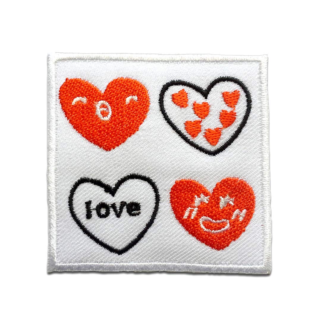 Amor Amore - Toppe Termoadesive Patch Toppa Ricamate, Misura: 5,9 x 6,9 cm, Farbvariante:nero