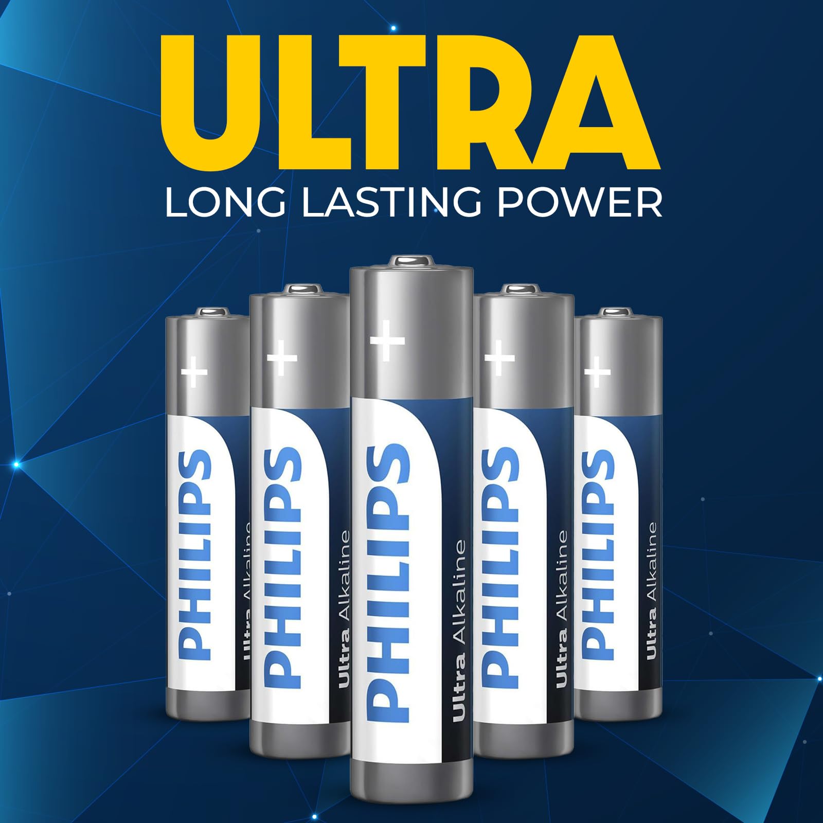 PHILIPS Lot de 96 piles AAA ultra alcalines de 1,5 V - Triple AAA - Durée de vie de 10 ans - Batterie AAA longue durée - 129 % de puissance en plus - Performance supérieure - Anti-fuite.