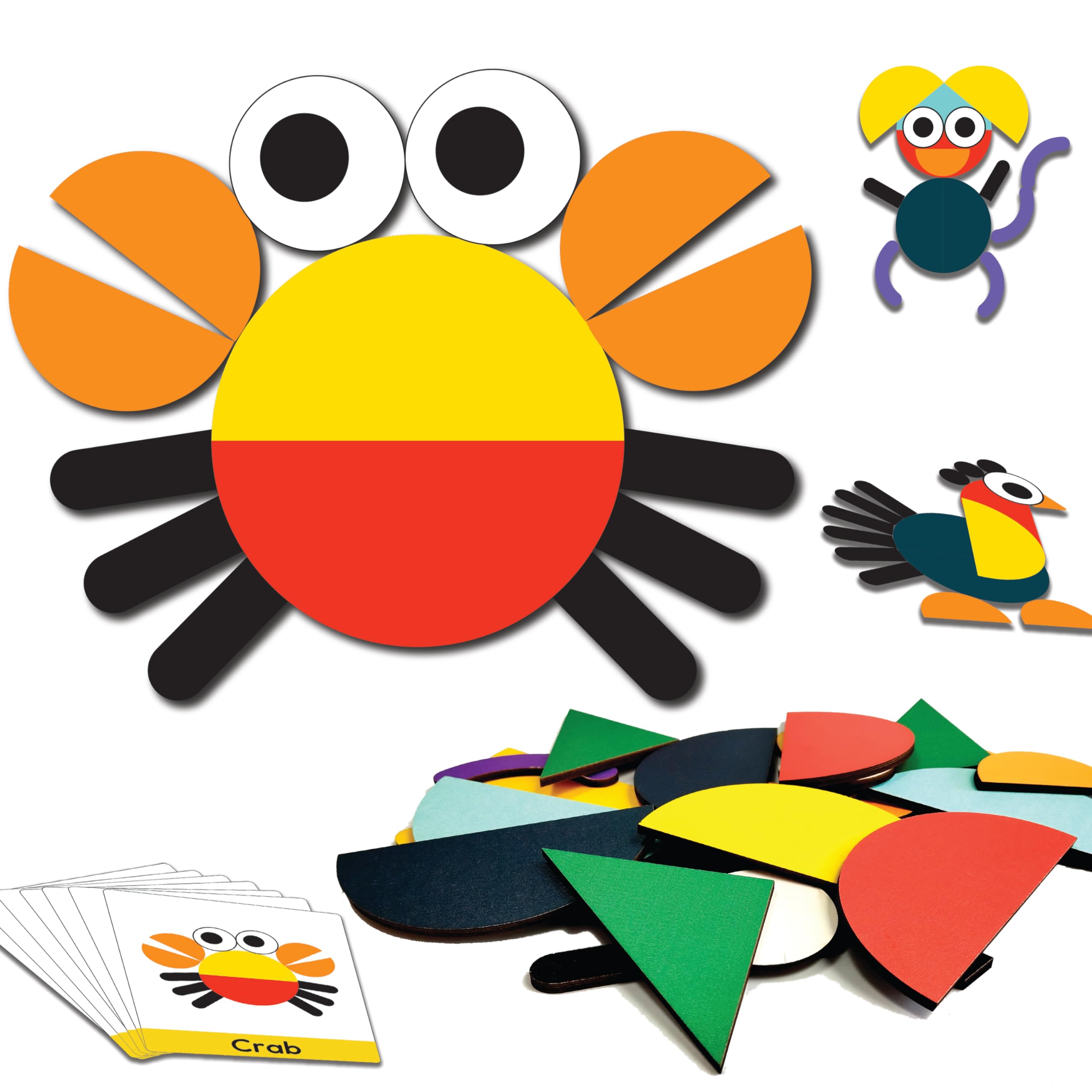 JOYWOW 36 PCS Wooden Pattern Blocks - Tangram Shape Puzzle Set Color Sorting Stacking Game Wood Jigsaw Preschool Montessori Brain Teaser STEM Gift for 3 4 5 Years Old Toddler Kids (40 Pattern Cards) (B0CSFLBRFK) Amazon Price History, Amazon Price Tracker