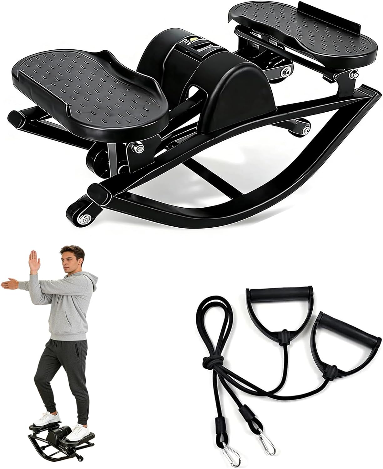 Lhanel Rock Stepper, Lhanel Stepper, Side-to-Side Exercise Machine,Burn Fat Faster in 15 Minutes, with Digital Display & Anti-Slip Mat