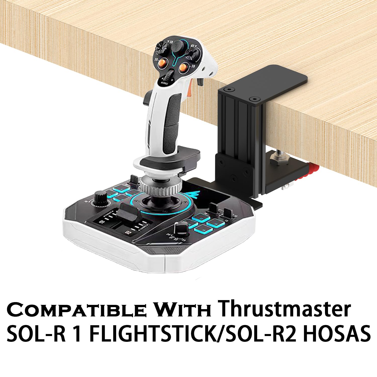 Flugsimulator-Joystick-Tischhalterung, Hotas Halterung kompatibel mit Thrustmaster T. Flight Hotas One/4/X, Sol-R2/Sol-R1, SimTask Farmstick, WINWING URSA MINOR Serie, G Extreme 3D Pro, Turtle Beach