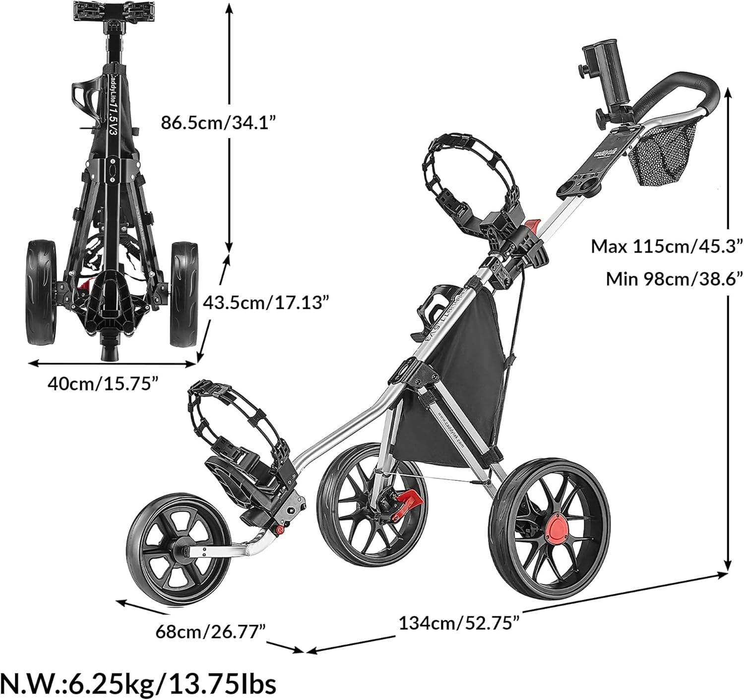 Caddytek CaddyLite V3 Golf Push Cart Liberia Ubuy