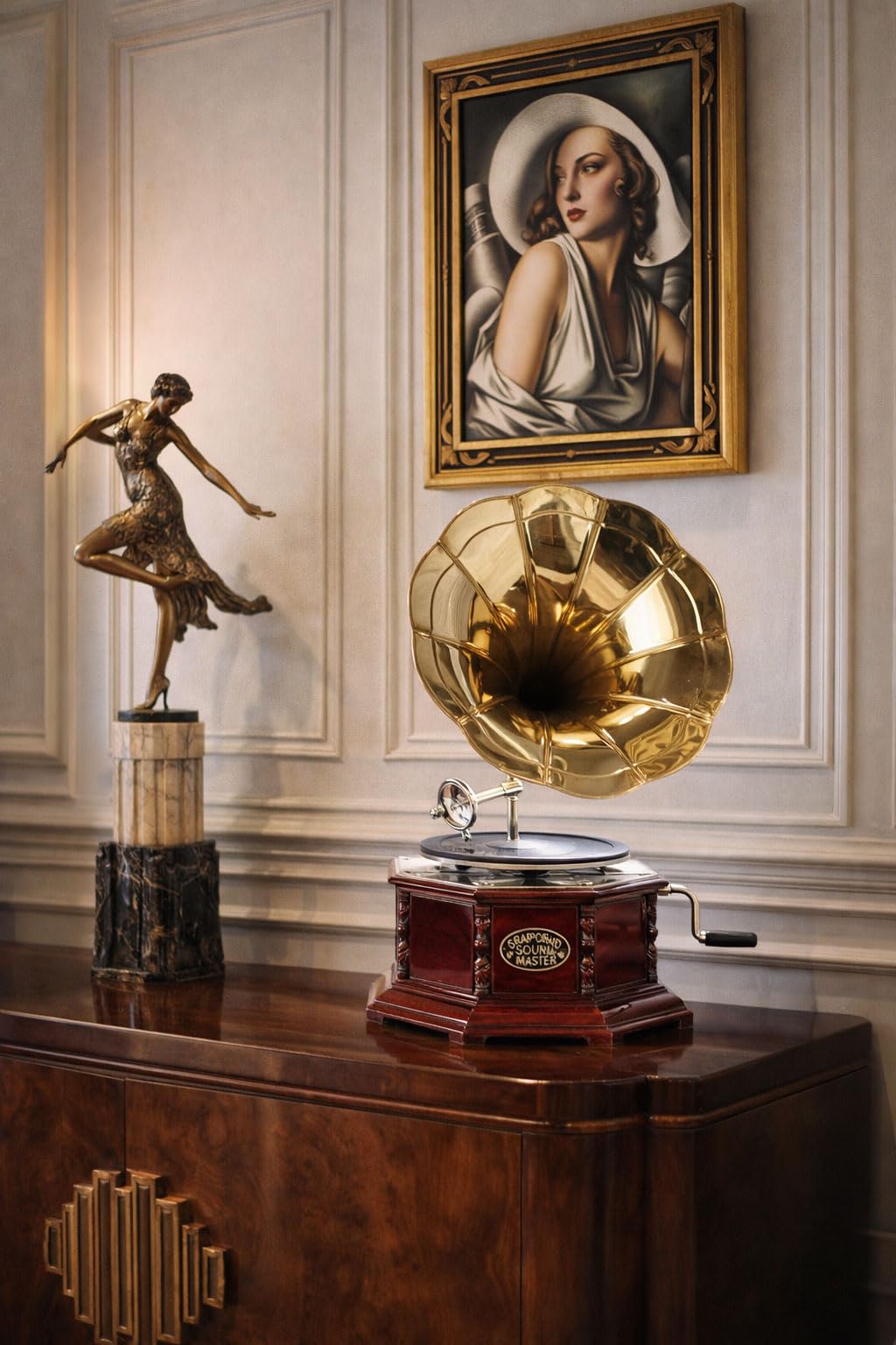 Trichtergrammophon his Masters Voice Tischgrammophon Dekoration Grammofon Antik Grammophone lup006 Palazzo Exklusiv