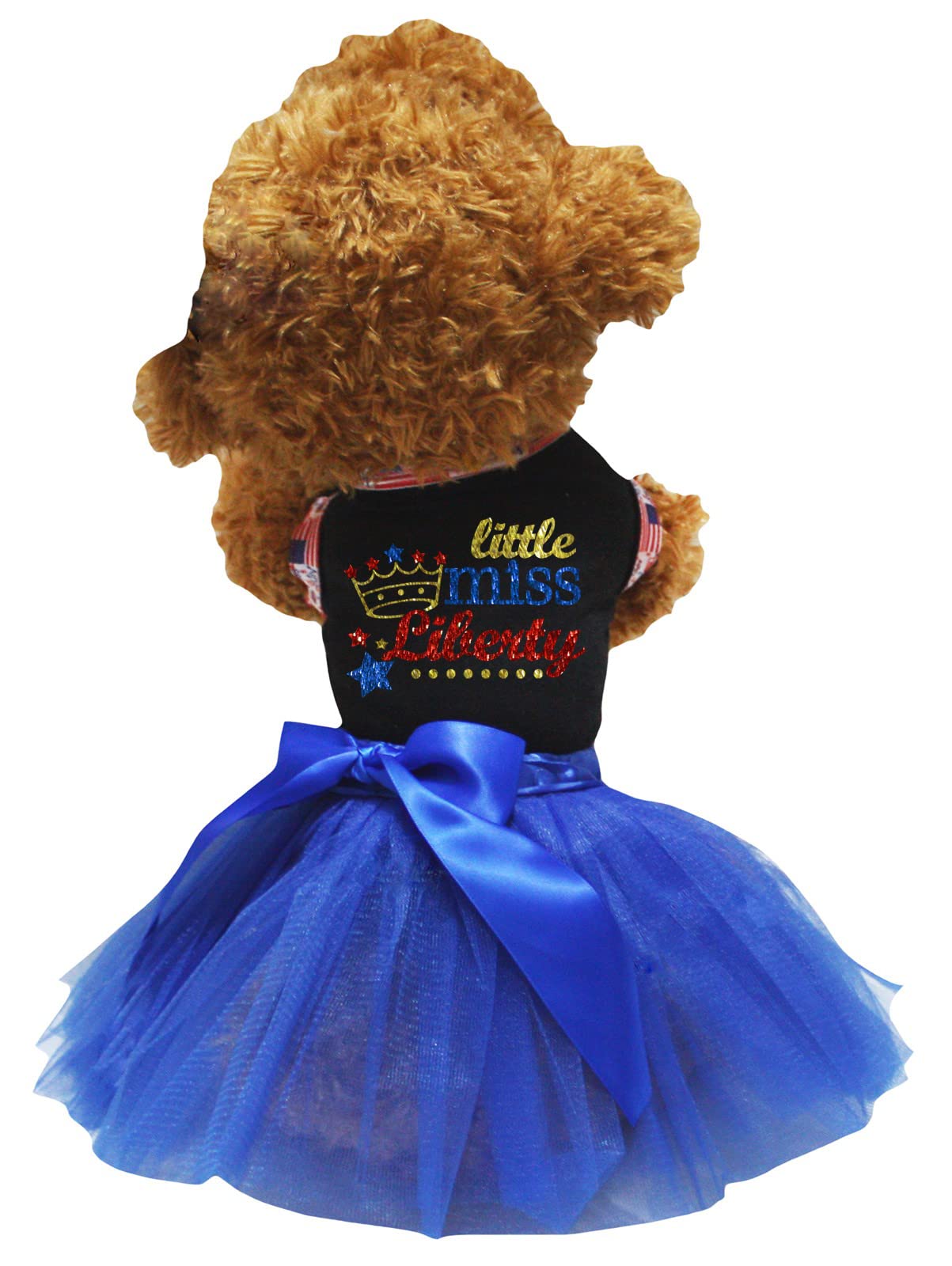 Robe pour chien haut de gamme noir bleu Little Miss Liberty taille L confort