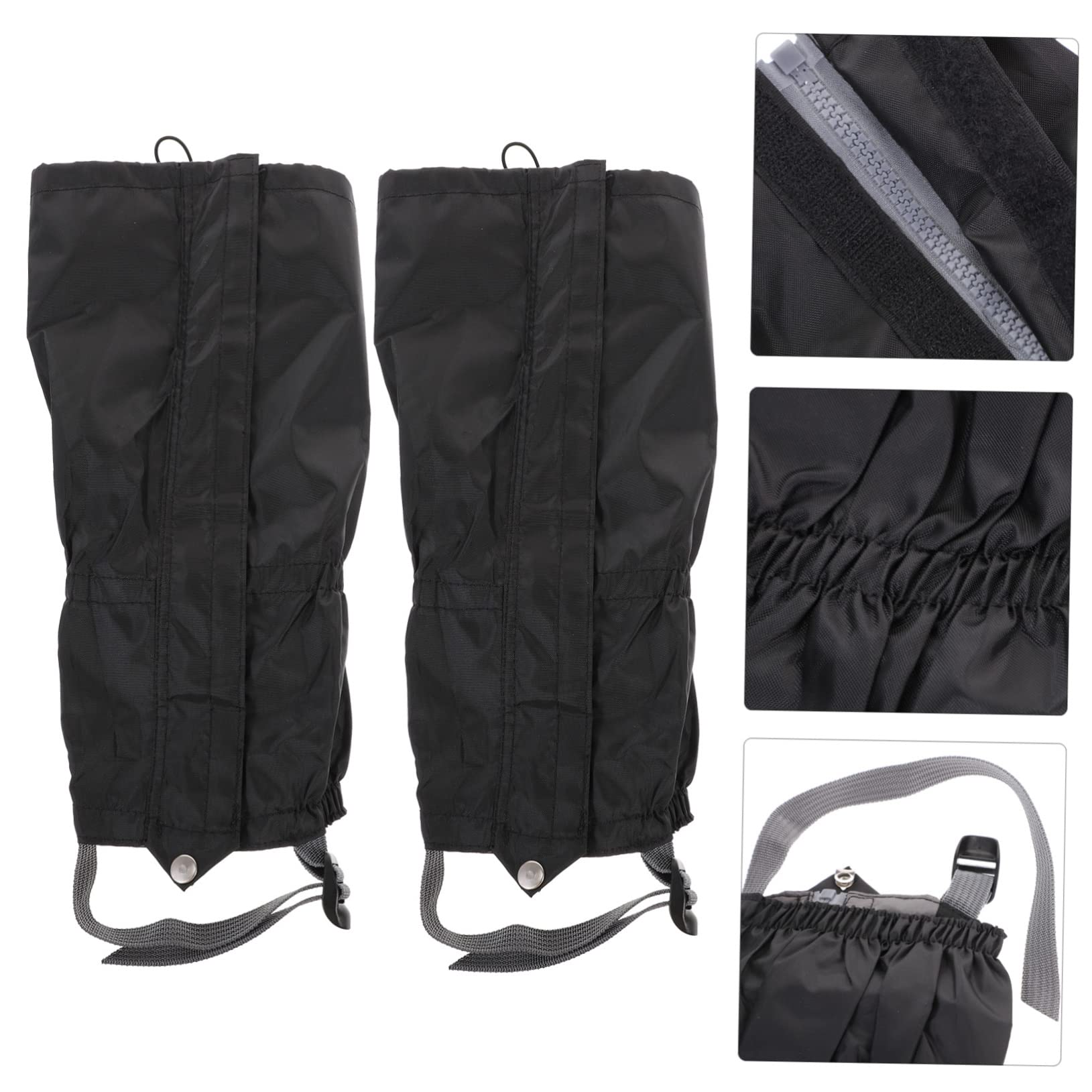 TOYANDONA Leggings d'alpinisme Guêtres De Randonnée Guêtres Anti-Serpents pour Femmes Guêtres De Neige D'Extérieur d'hiver Protège-Jambes en Tissu Oxford Noir