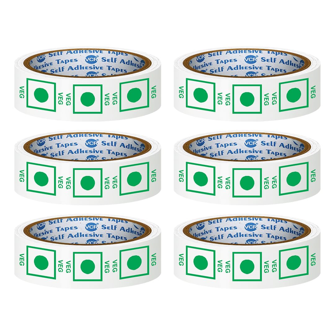 VCR Veg Tape Printed - 35 Meters in Length - 24mm / 1" Width - 6 Rolls Per Pack - Veg Printed Tape With Green Marking, Self Adhesive Tape for Packing Boxes (B0CDM2NC8J) Amazon Price History, Amazon Price Tracker
