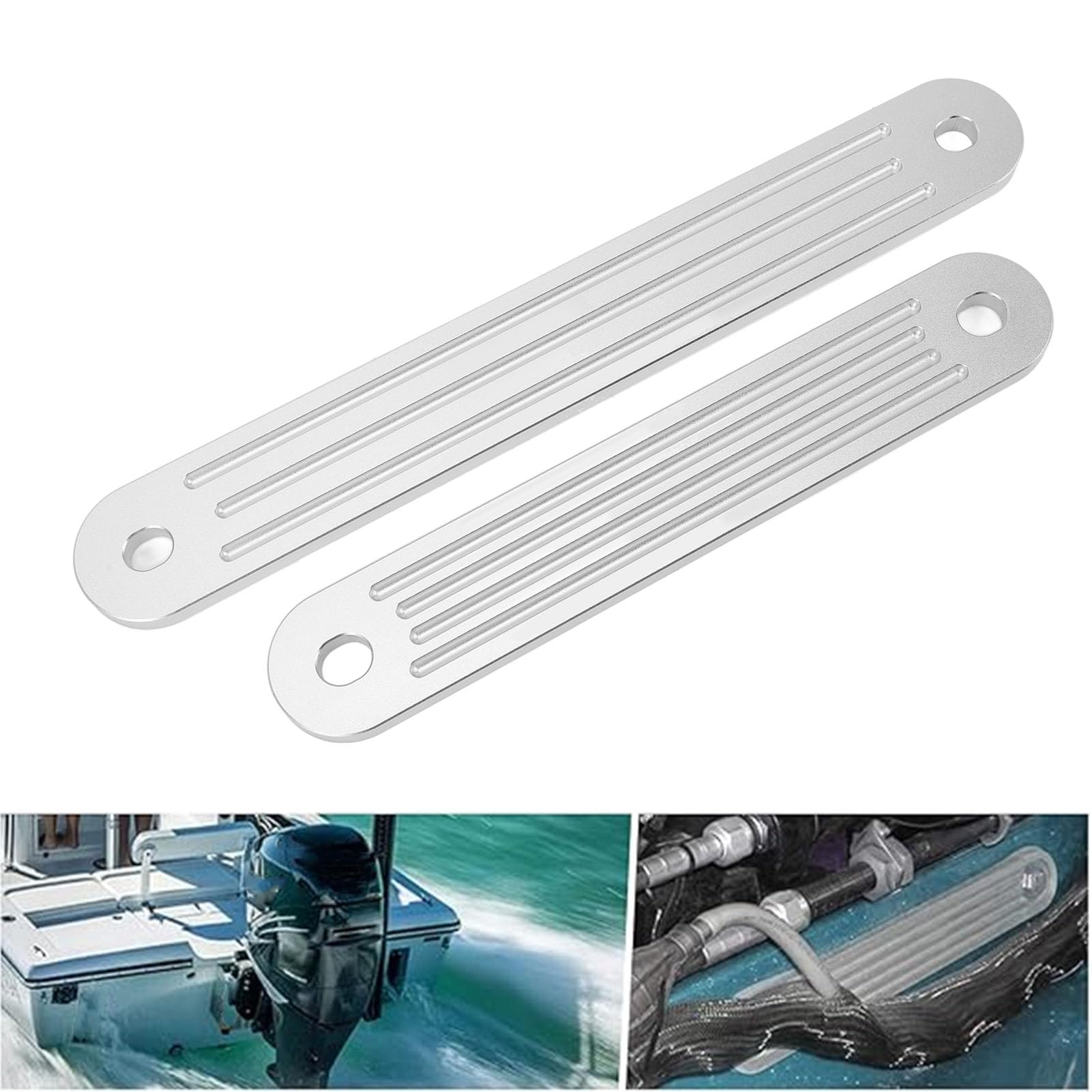 Kit Piastra di Supporto per Poppa in Alluminio 3/8 Pollici, 2 Pezzi, 12x2 Pollici, 15x2 Pollici, Numero OE 3001.8067, per Motori Fuoribordo più Recenti del 1986, Senza