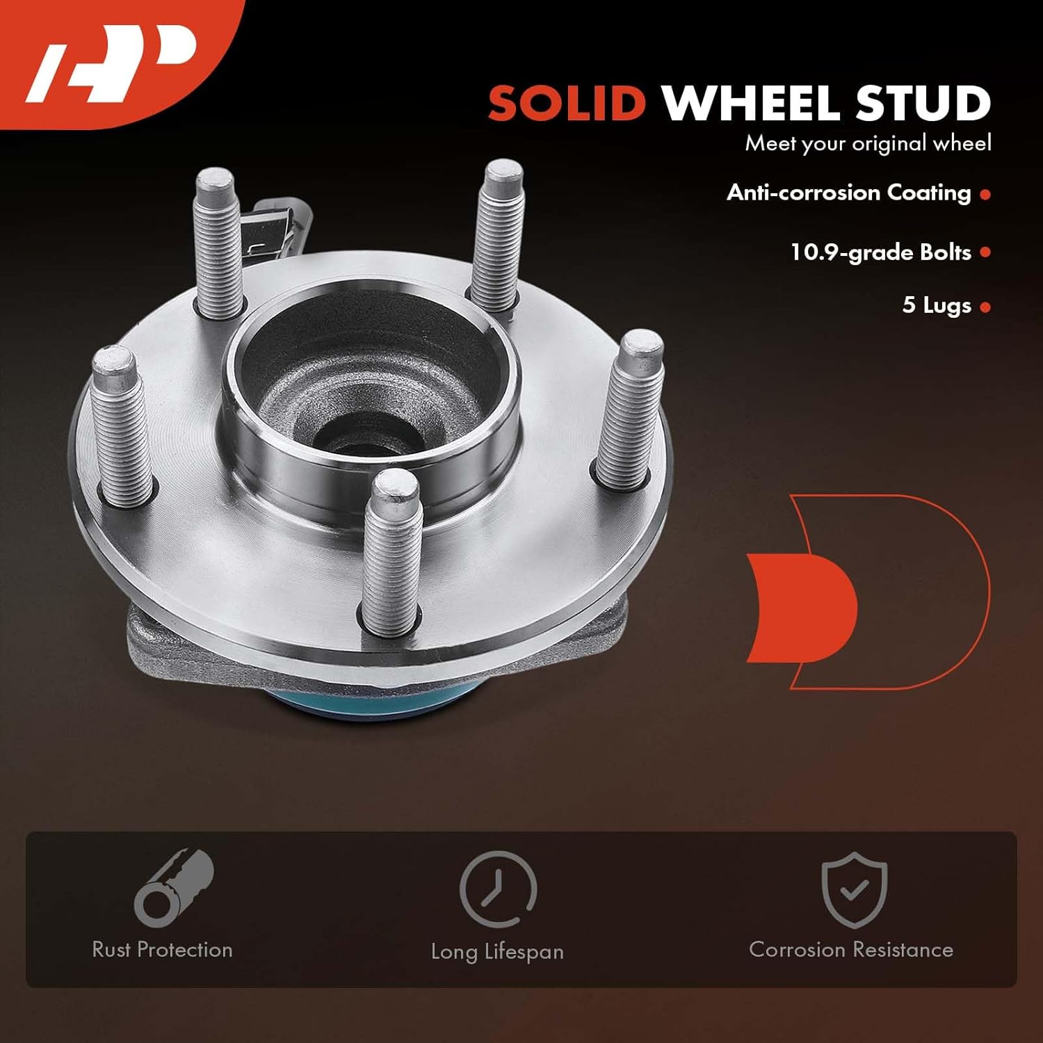 A-Premium Front Wheel Bearing and Hub Assembly with ABS & 5-Lug Compatible with Chevrolet Corvette 2009-2013, Cadillac XLR 2009