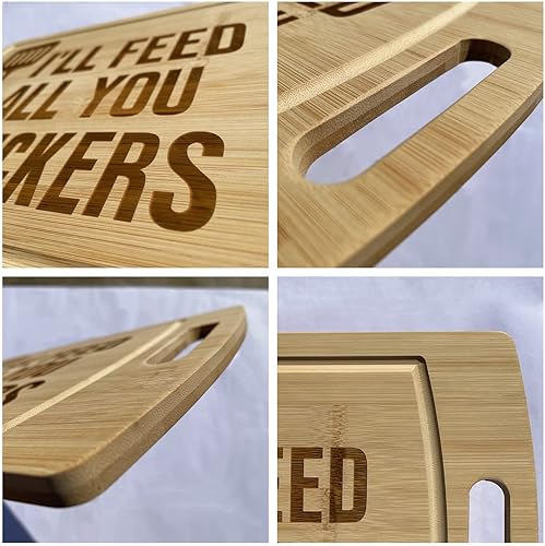 Vista 3 de Divertidas, tablas de cortar, tabla de charcutería, tabla de cortar, tablas de cortar personalizadas, grabado con láser, tabla de bambú, nuevo