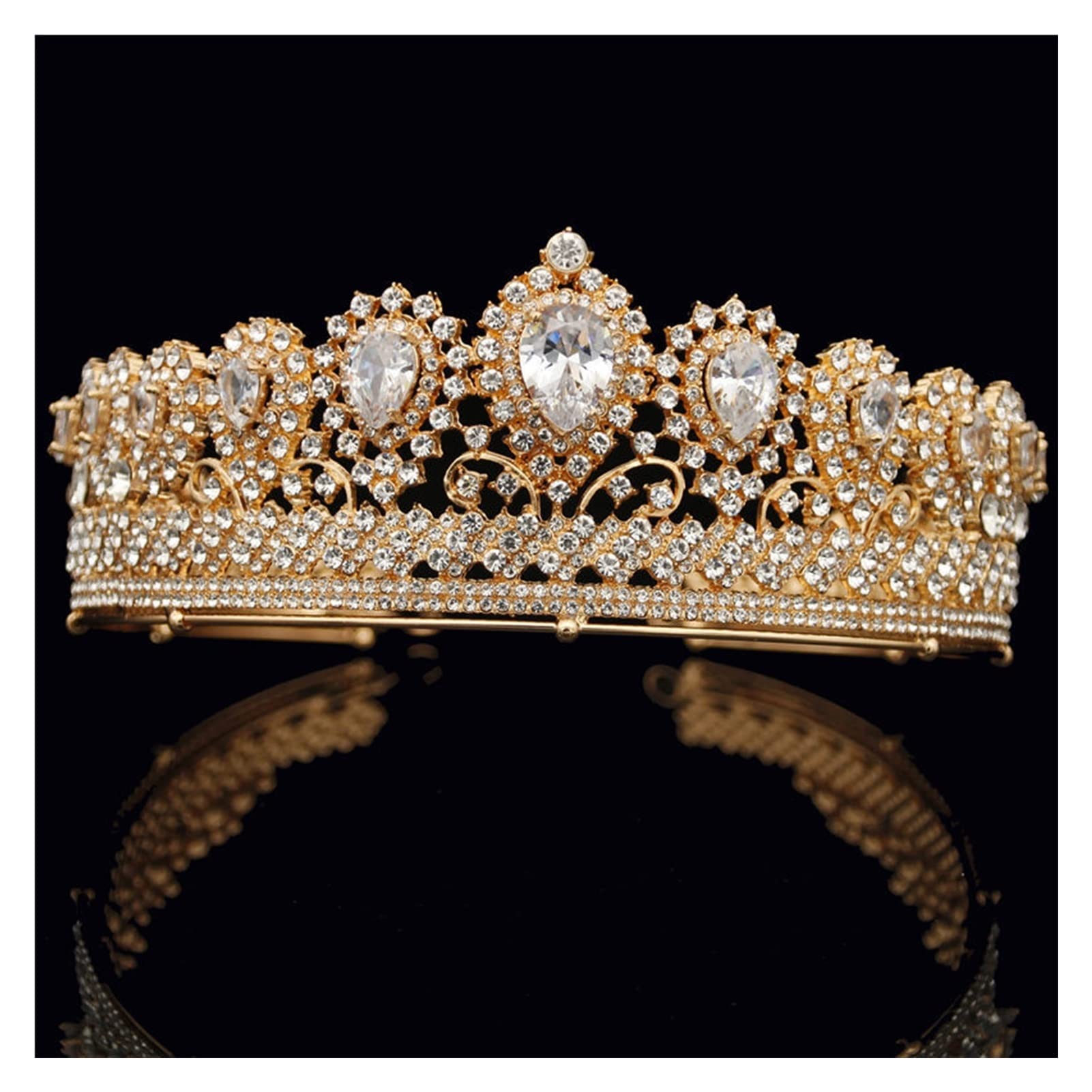 Tiaras y coronas accesorios para el cabello de boda corona de novia joyería reina real 4