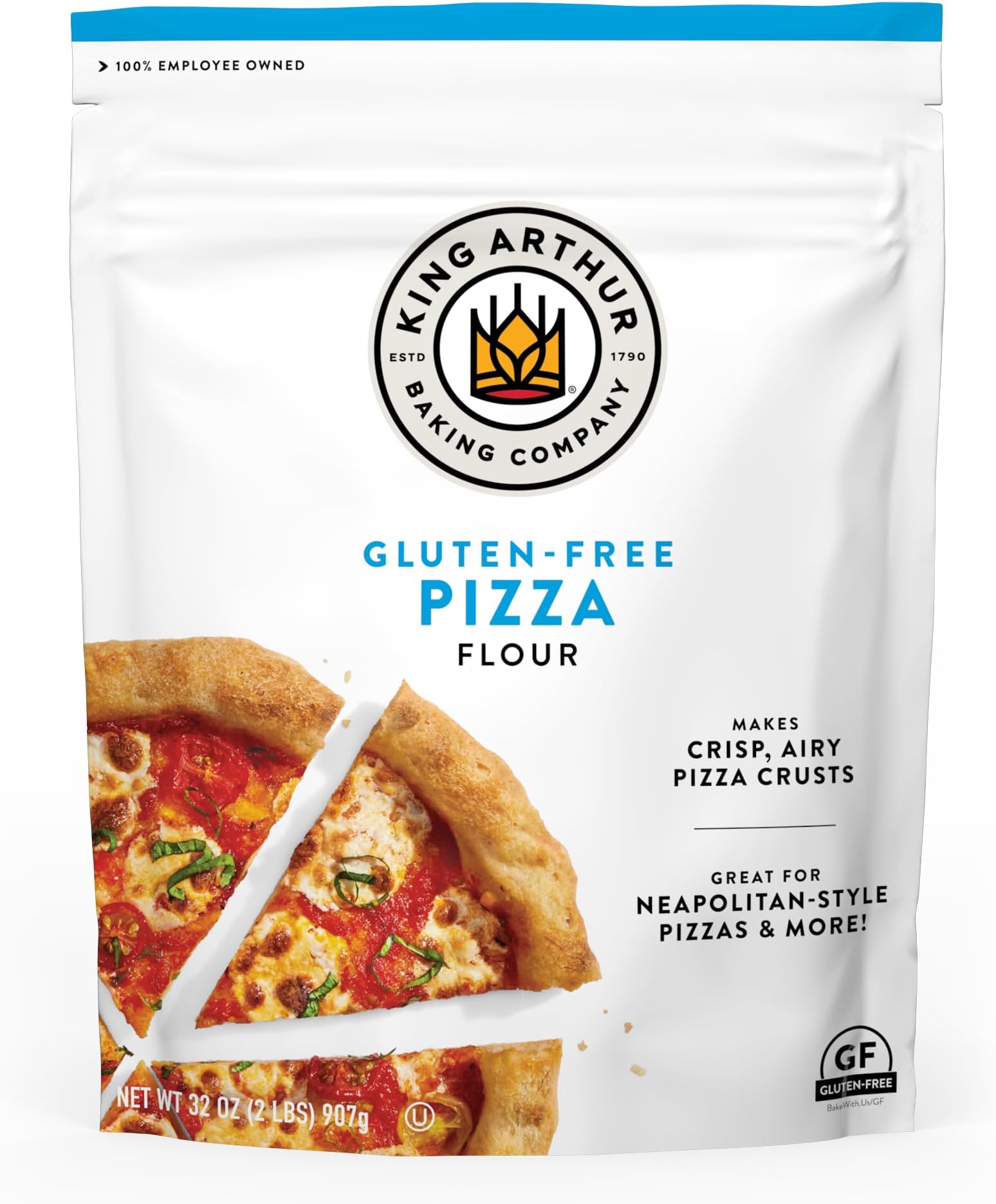 Gluten Free Pizza Flour: Crispy Neapolitan-Style Crust - 32 oz Box, Perfect for GF Baking, Celiac-Friendly, 00 Pizza Dough Mix