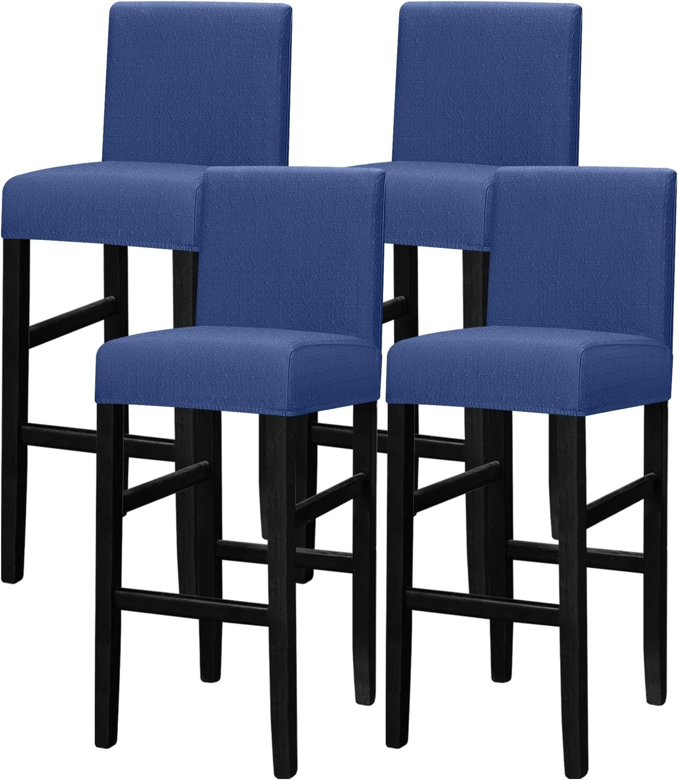 Lellen Bar Stool Chair Covers Set of 4 - Jacquard Bar Stool Covers with Backs Bar Chair Covers Counter Height Stool Covers Bar Stool Slipcovers High Stool Chair Covers for Kitchen Dining Room