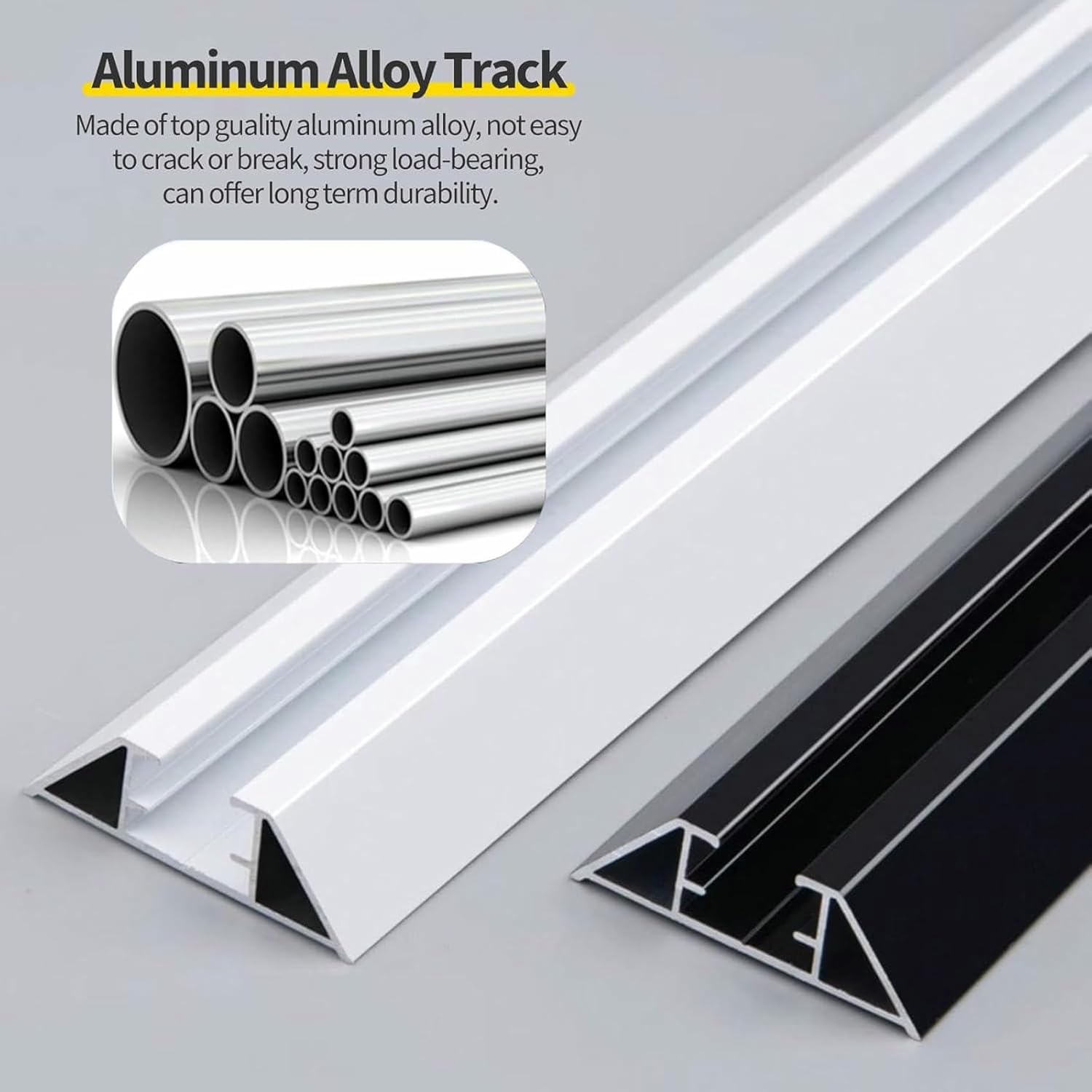 5 10 15 20 25 30 Ft Long Curtain Track Ceiling Mount No Drill - Hanging Privacy Curtains for Room Divider - Aluminum Curtain Single Tracks for Apartments, Hospital, Rv~/
