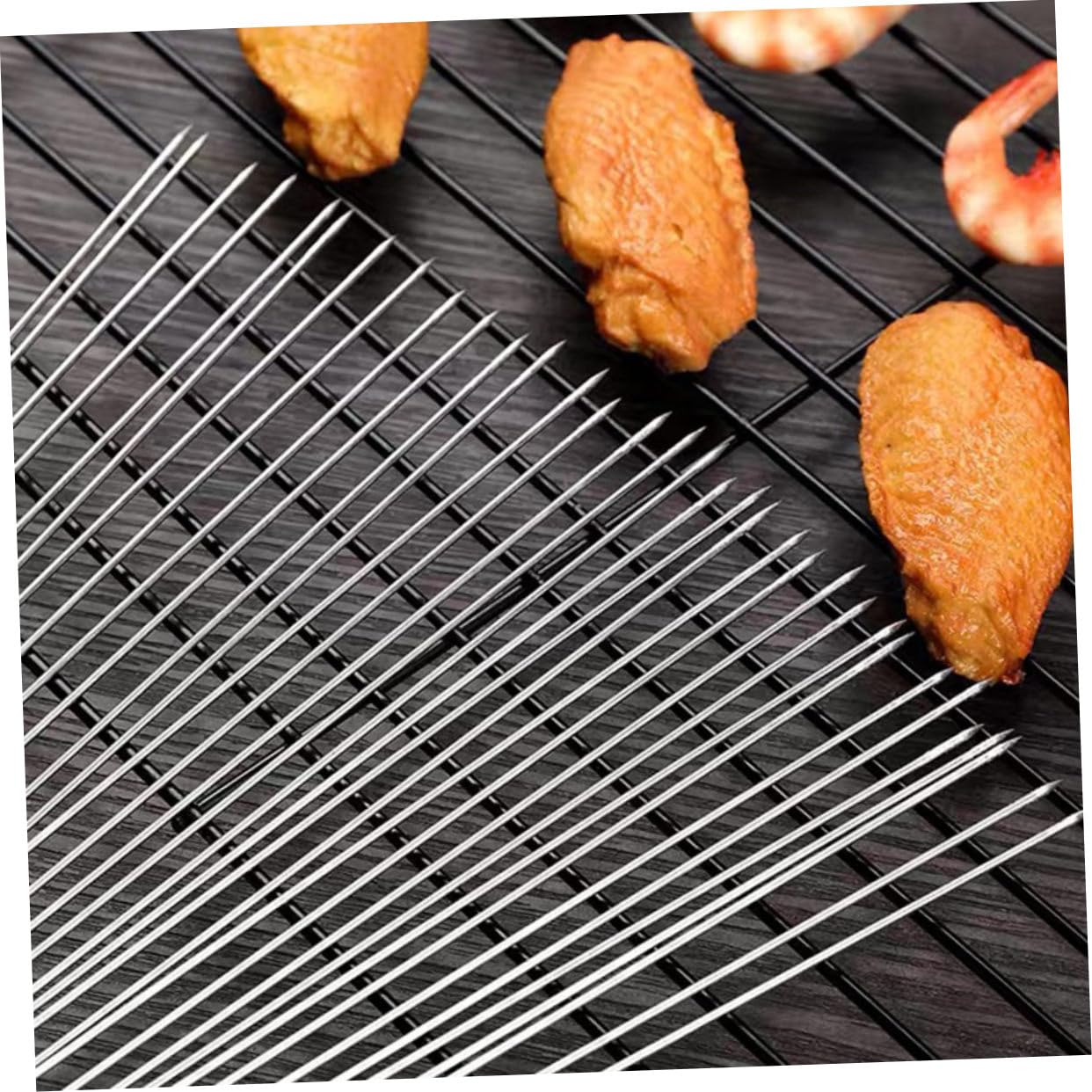 BESPORTBLE Spiedini per Barbecue in Acciaio Inossidabile 304 Resistenti da 30 Cm, Spiedini per Grigliate All'aperto e Campeggio, Set da 100 Pezzi Design Antigoccia e Superficie Lucidata