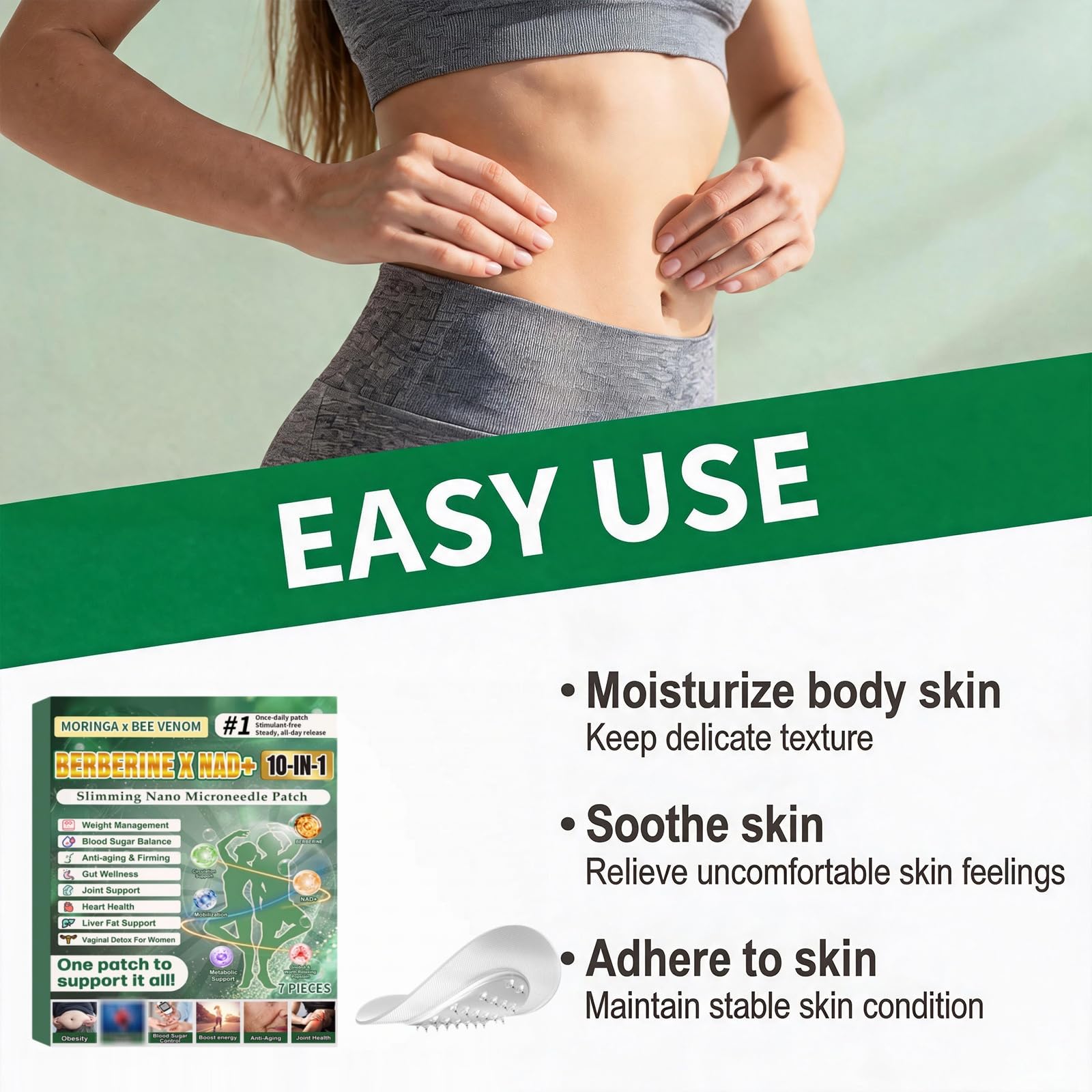 Patch Berberine Moringa - Perdita di peso naturale e dimagrante | Patch Berberine Moringa: 10 in 1 dimagrante – stimola il metabolismo, frena voglie, energia sostenibile