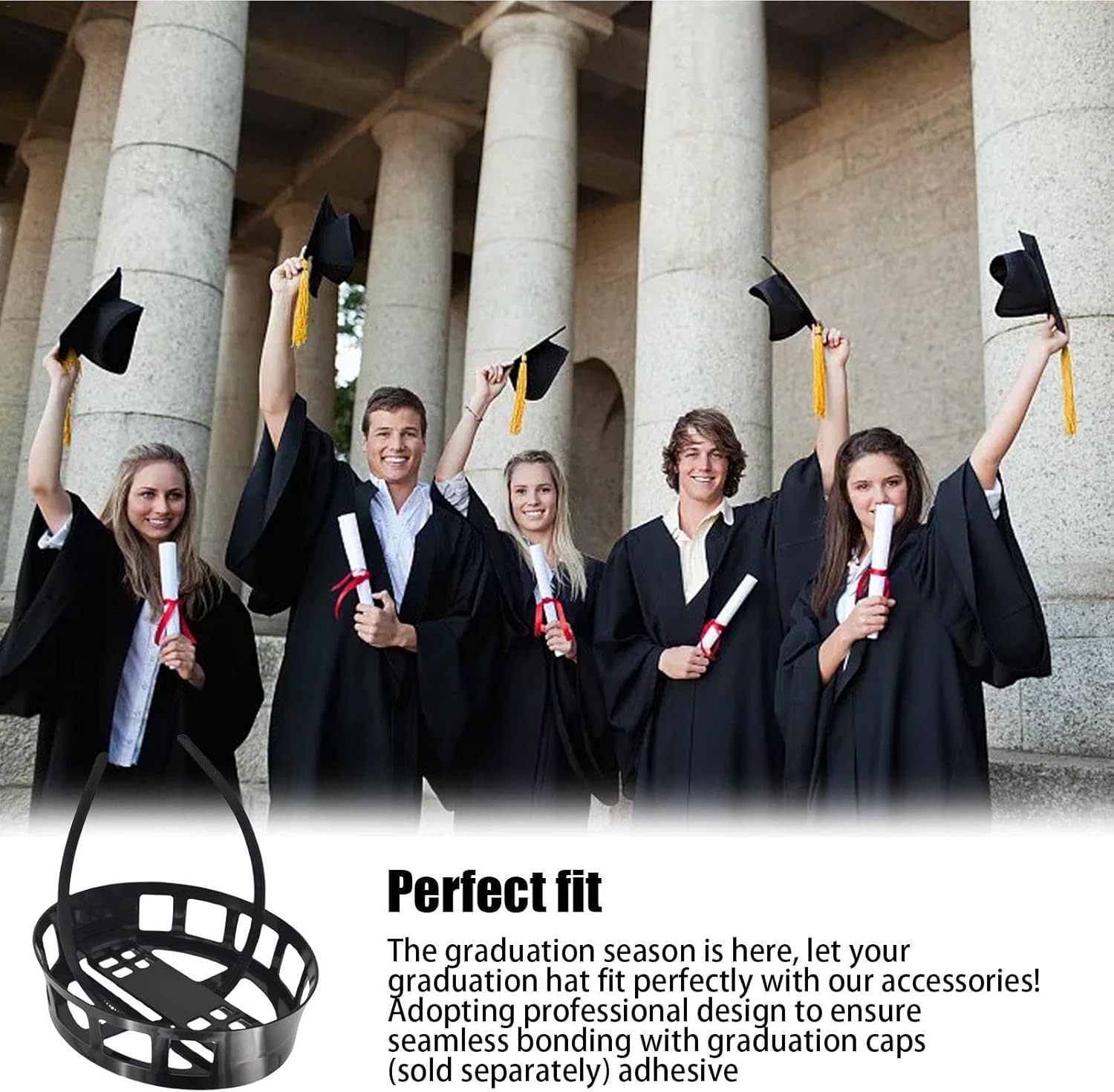 graduation hat headband secure, grad cap remix,Graduation Hat Headband Insert Stabilizer, Graduation Hat Holder - Image 2