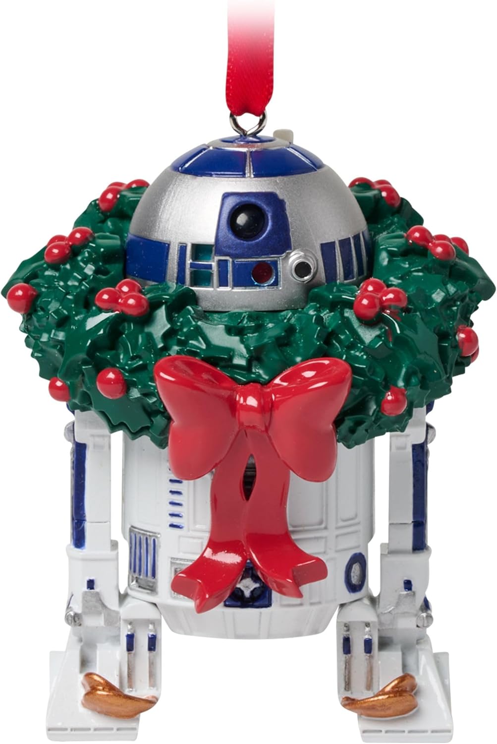 Disney Store Official R2-D2 Light and Sound Festive Hanging Ornament, Star Wars Droid, Christmas Tree Decoration, 8.5cm /3"