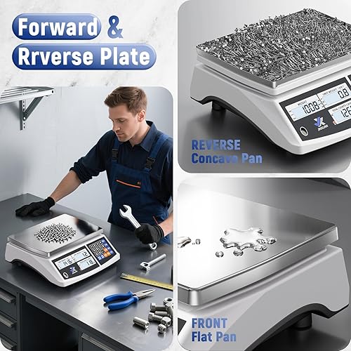 Miniatura 10 de Industrial Counting Scale 30kg/66lb x 0.1g Precision Bench Scale Digital Inventory Counting Weight Scale for Small Parts and Coins, Electronic Gram