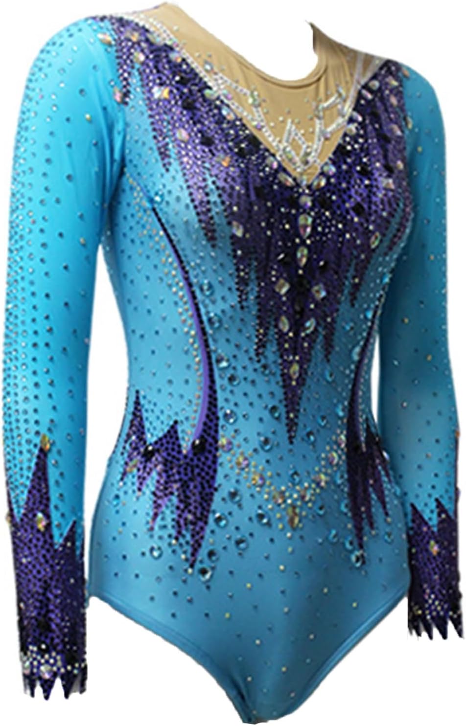 [Kmarouse] 女性の新体操レオタード女の子のためのカスタマイズ可能なワンピースダンスアスレチック体操レオタード