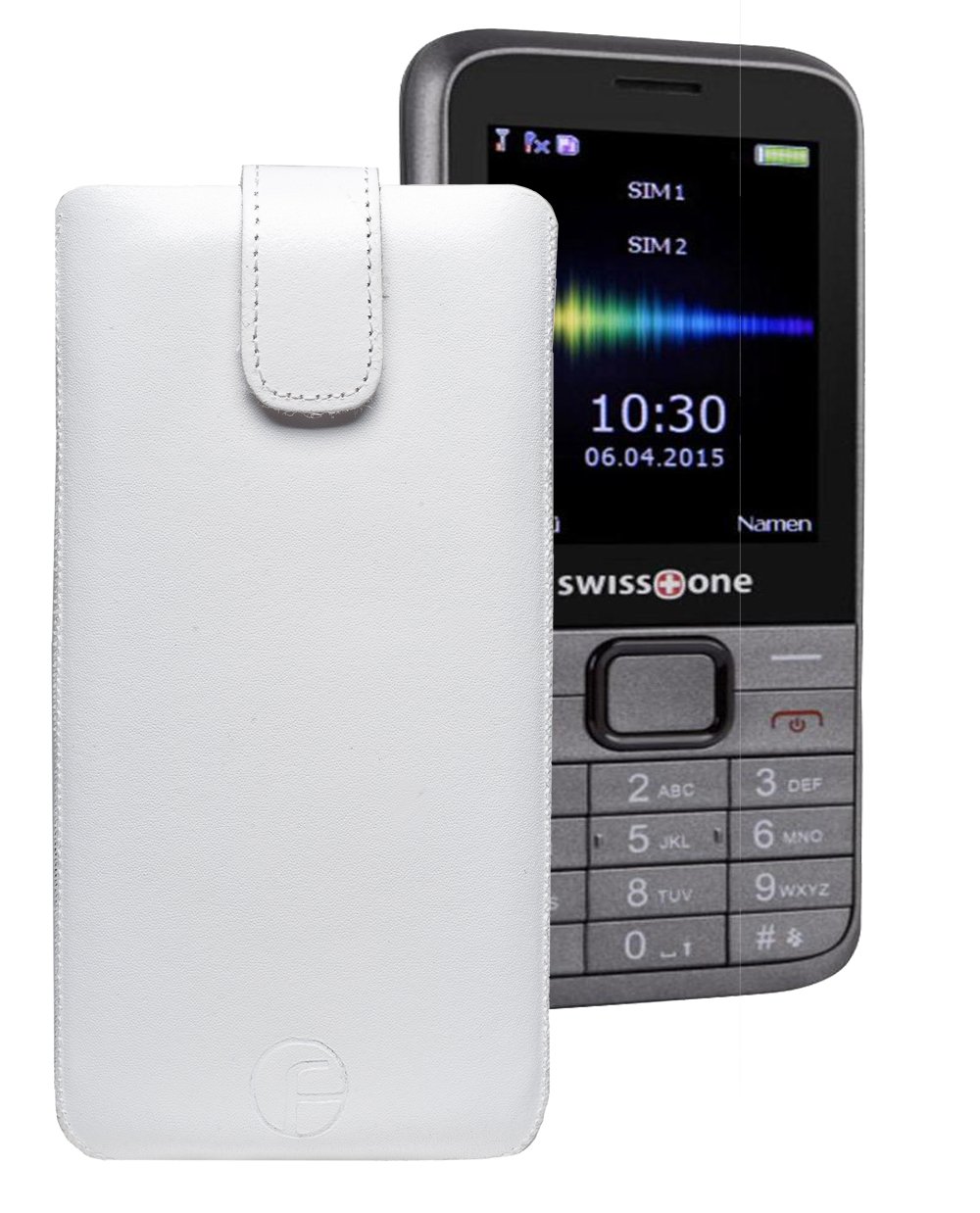 FavoryProtective Leather Mobile Phone Case with Pull-Up Strap Feature Leather Case for Swisstone SC560