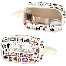 London Tavel Vacation Gift London Trip Clear Makeup Bag Let s Go To London PU Leather Cosmetic Bag London Souvenir London PU