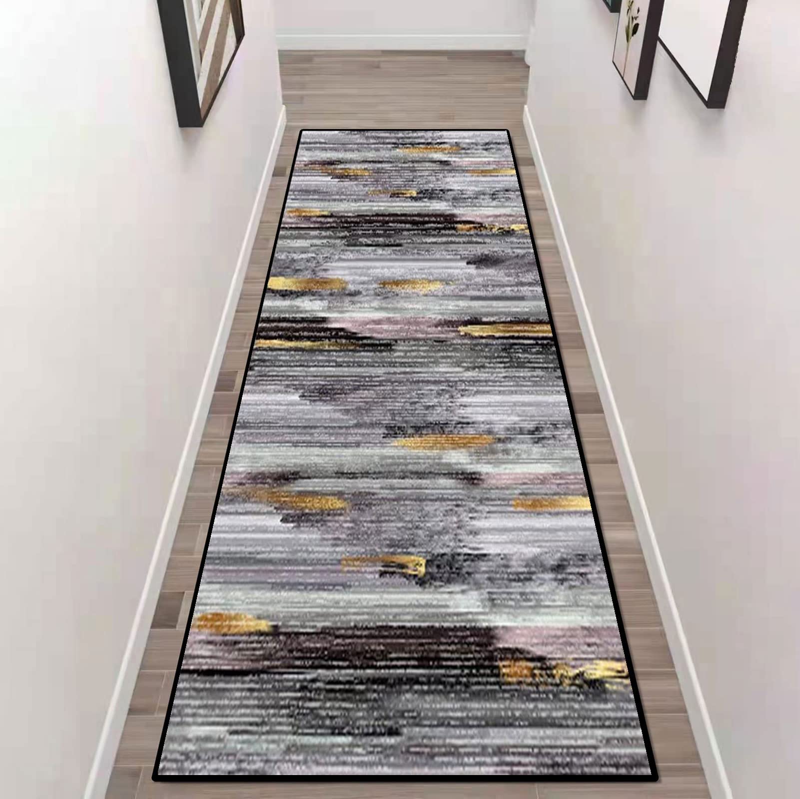 Tapis de couloir antidérapant lavable en machine pour une entrée et cuisine propre