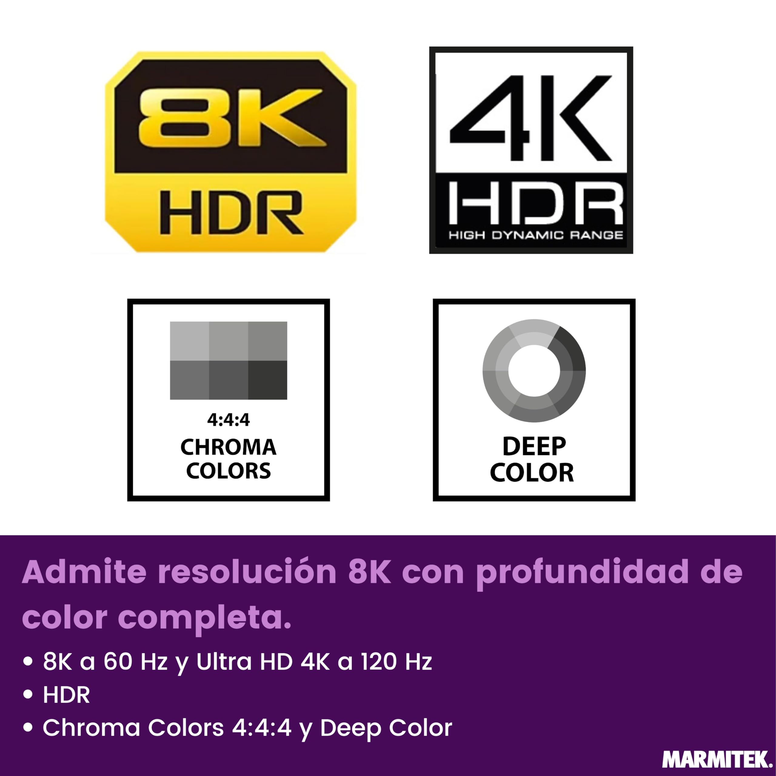 Marmitek Split 814 Pro - Splitter HDMI 8K60 4K120 1 Entrada 4 Salidas HDR | Distribuidor HDMI 2.1 con extractor audio, EDID, downscaler, HDR10+, Dolby Vision, 48 Gbps, HDCP 2.3, DTS-HD y metal